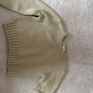 Zara Women's sage green Crew Neck Sweater